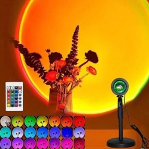 چراغ رومیزی سانست لامپ پایه بلند مدل غروب خورشید اتمسفر SUNSET کنترلی 16 رنگ RGB