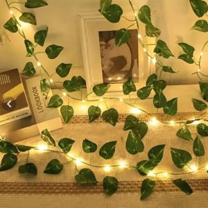 ریسه برگ مصنوعی پتوس چراغدار LED- نور آفتابی-usb دار